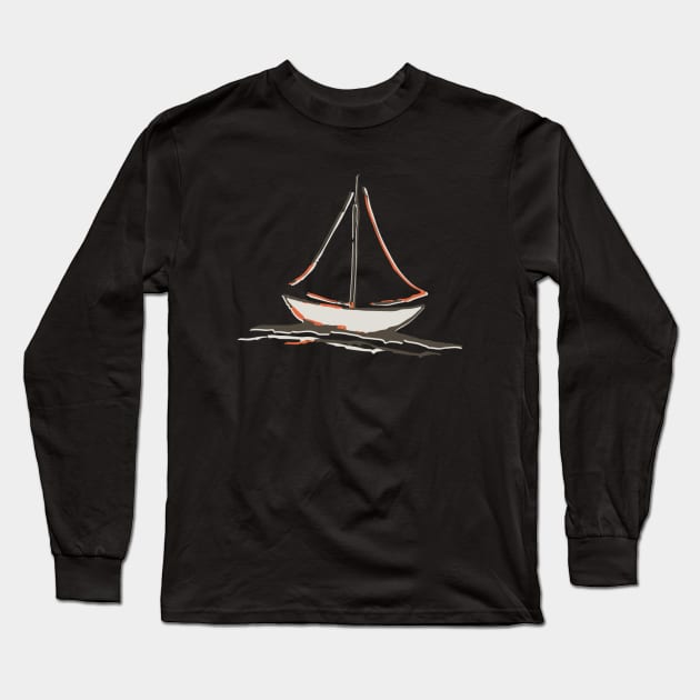 Sail Boat Long Sleeve T-Shirt by digitaldoodlers